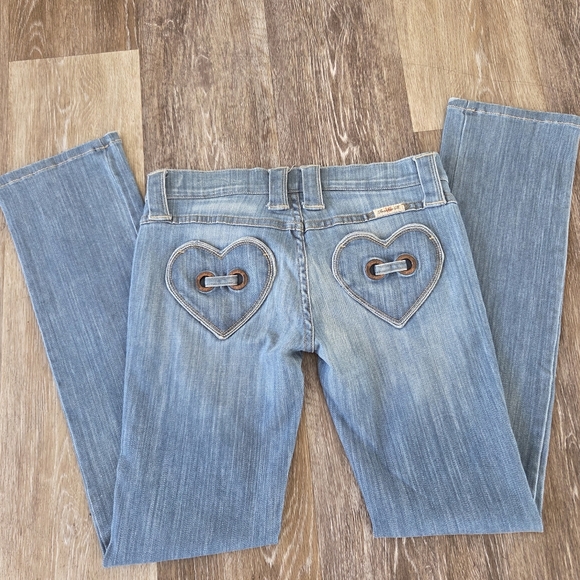 Frankie B. Denim - Frankie B. Limited Edition Blue Heart Pockets Low Rise Denim Jeans Y2K HTF 90's